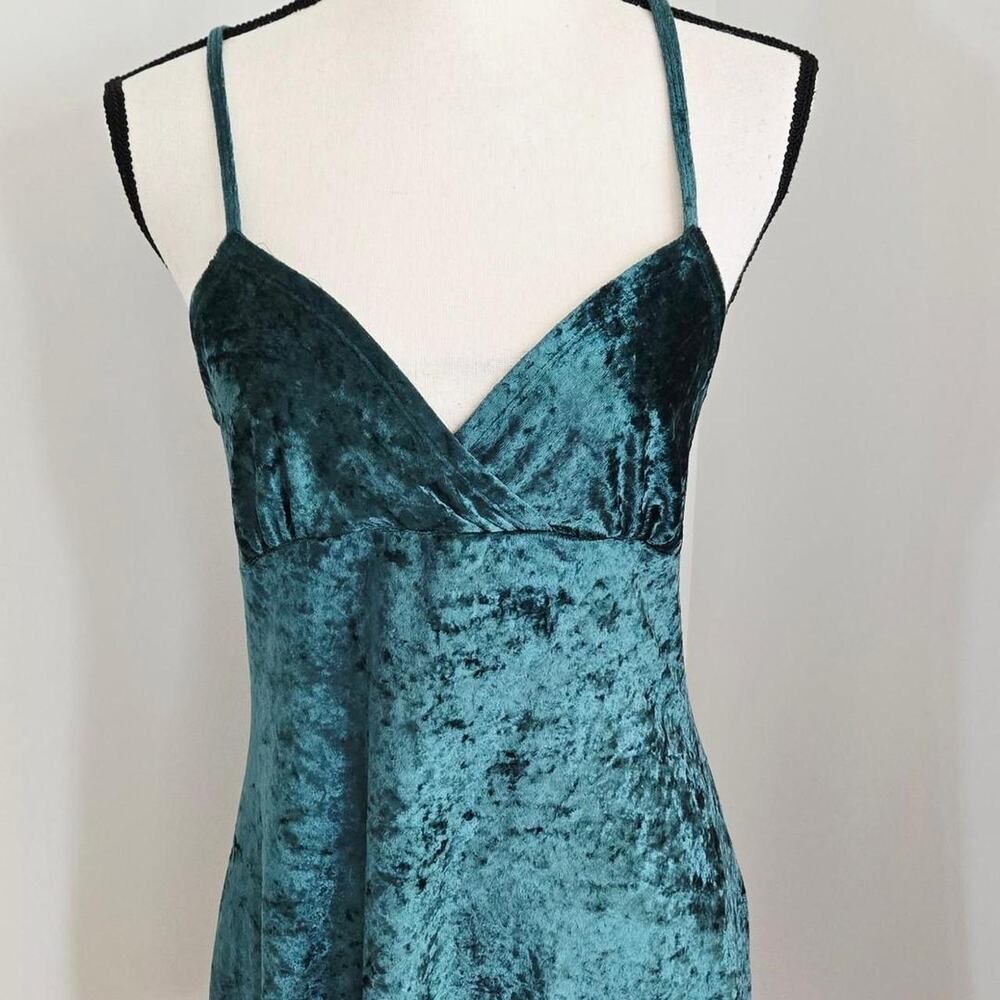Victorias secret y2k green velour chemise nightgown dress small